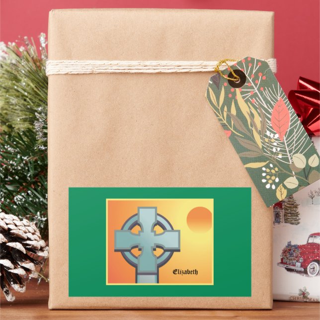 Adesivo Retangular Irlandeses Bênçãos Cruzados Personalizados (Feriado)