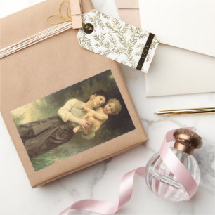 Adesivo Retangular Irmão e Irmã de William Adolphe Bouguereau