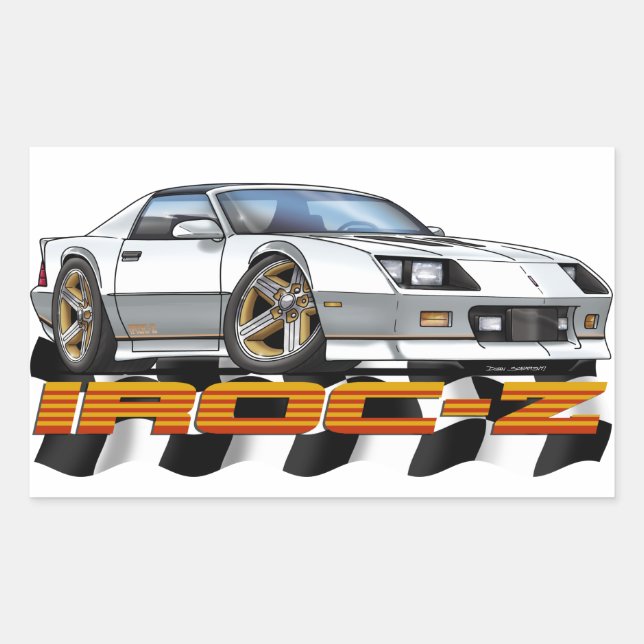 Adesivo Retangular IROC Z branco (Frente)