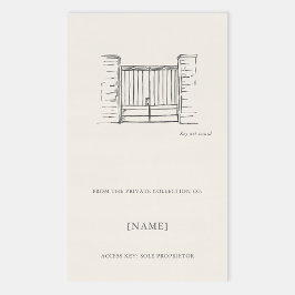 Adesivo Retangular Iron Gate Ex Libris Bookplate -Library Label