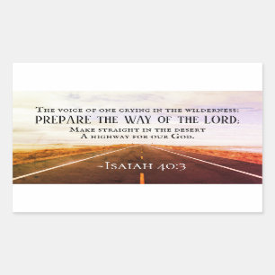 Adesivo Retangular Isaiah 40:3-5 Prepare o caminho do Senhor, Bíblia