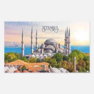 Adesivo Retangular Istambul de texto personalizado