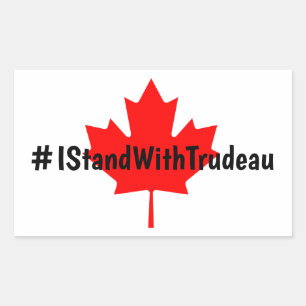 Adesivo Retangular #IStandWithTrudeau Hashtag Trudeau Liberals Canad
