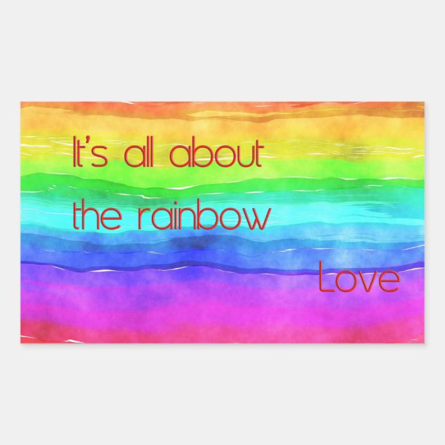 Adesivo Retangular It's All About The Rainbow Love 03 (Frente)