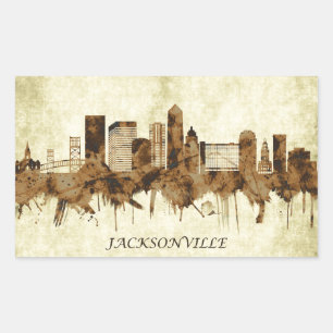 Adesivo Retangular Jacksonville Florida Cityscape