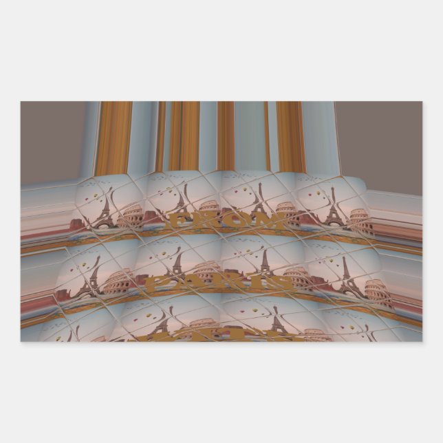 Adesivo Retangular J'aime Paris (I Love Paris) (Frente)