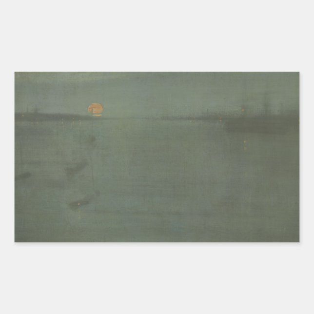 Adesivo Retangular James McNeill Whistler - Noturne - Azul e Dourado (Frente)