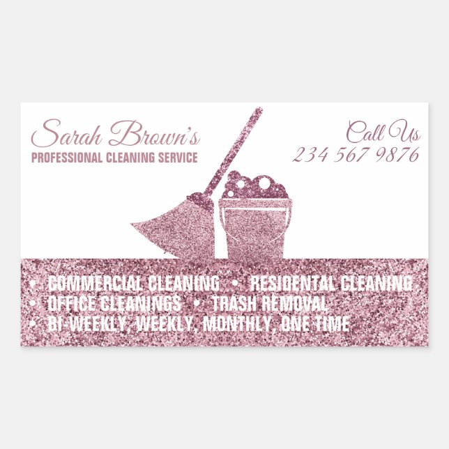 Adesivo Retangular Janitorial de lavagem da roupa (Frente)