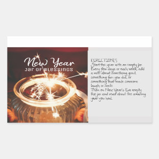 Adesivo Retangular Jar de Ano Novo das Bênçãos