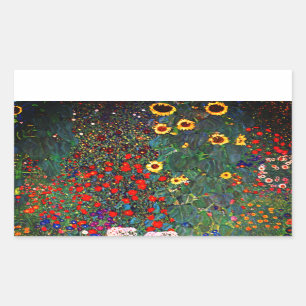 Adesivo Retangular Jardim Flor Gustav Klimt