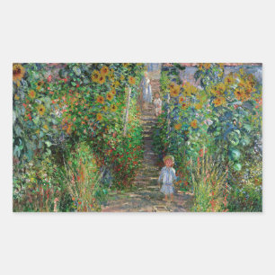 Adesivo Retangular Jardim Monet Vetheuil Pintura Impressionista