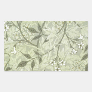 Adesivo Retangular Jasmim Botânico Vintage Antigo William Morris