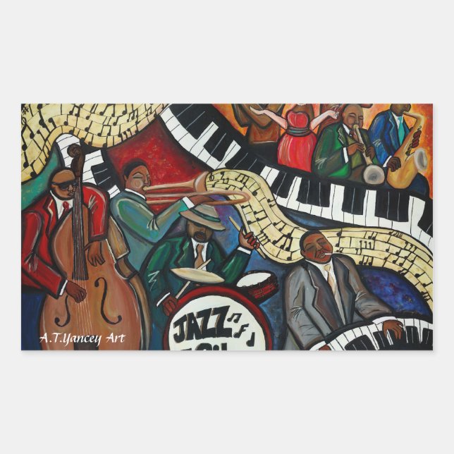 Adesivo Retangular Jazz City Sticker (Frente)