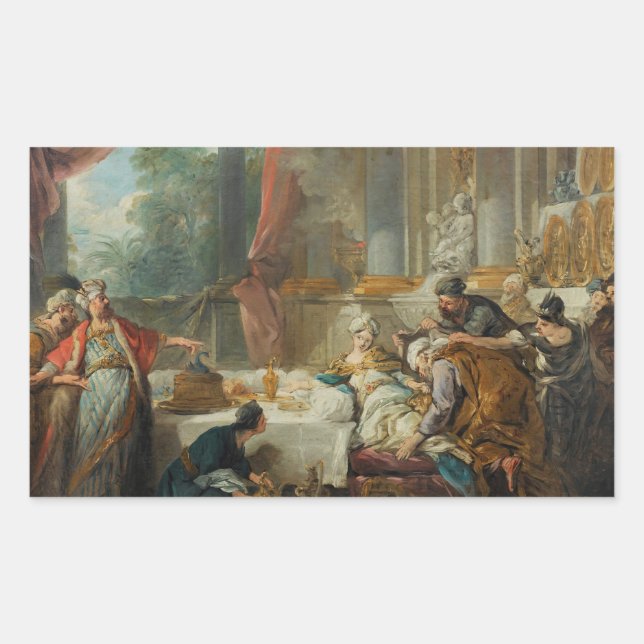 Adesivo Retangular Jean-Francois de Troy - The Sentencing of Aman (Frente)