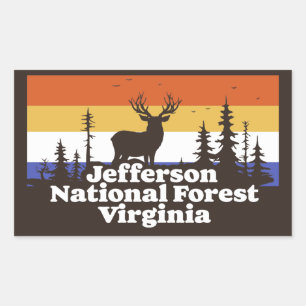 Adesivo Retangular Jefferson National Forest Virginia