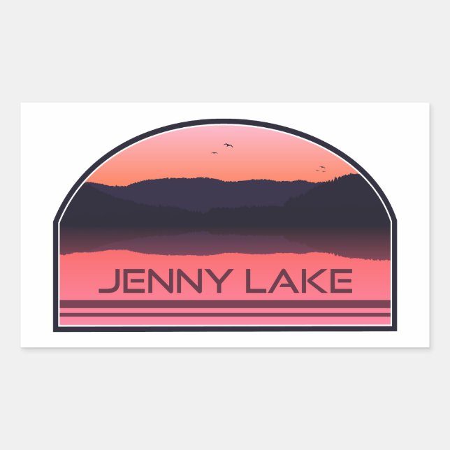Adesivo Retangular Jenny Lake Grand Teton National Park Red Sunrise (Frente)