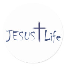 JESUS Life Blue Text Stickers 20 por folha