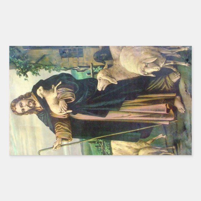 ADESIVO RETANGULAR JESUS "O SENHOR É O MEU CAMARÃO". (Frente)