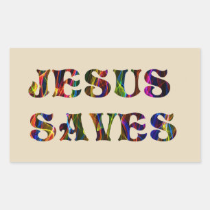 ADESIVO RETANGULAR JESUS SAVES