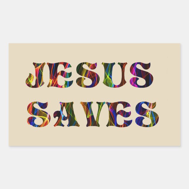ADESIVO RETANGULAR JESUS SAVES (Frente)