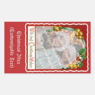 Adesivo Retangular Jingle Bells Natal Deseja Re-Foto de Quadro Adicio
