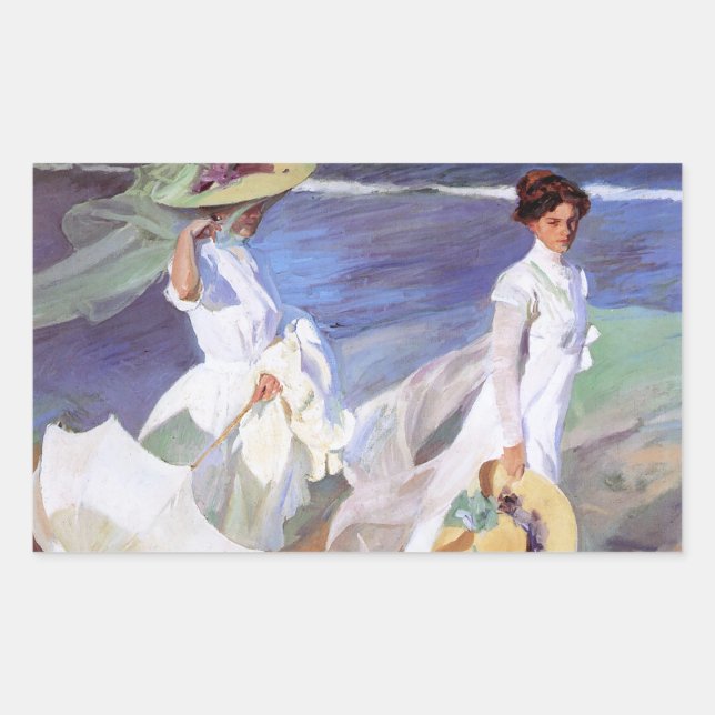 Adesivo Retangular Joaquin Sorolla Women Walking Beach (Frente)