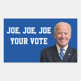 Adesivo Retangular Joe, Joe, seu voto