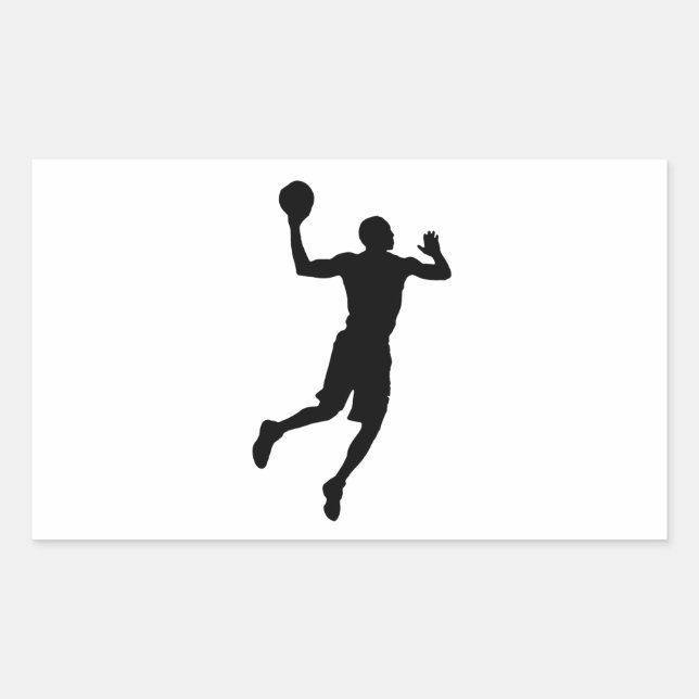 Adesivo Retangular Jogador de basquete de pop Art Silhouket (Frente)