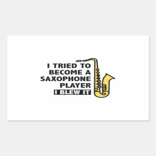 Adesivo Retangular Jogador de saxofone