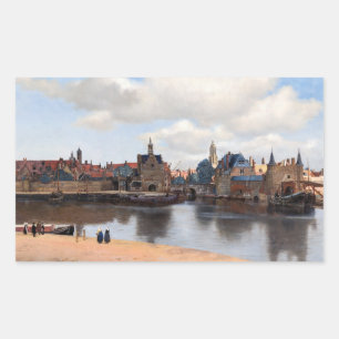 Adesivo Retangular Johannes Vermeer - Visão de Delft