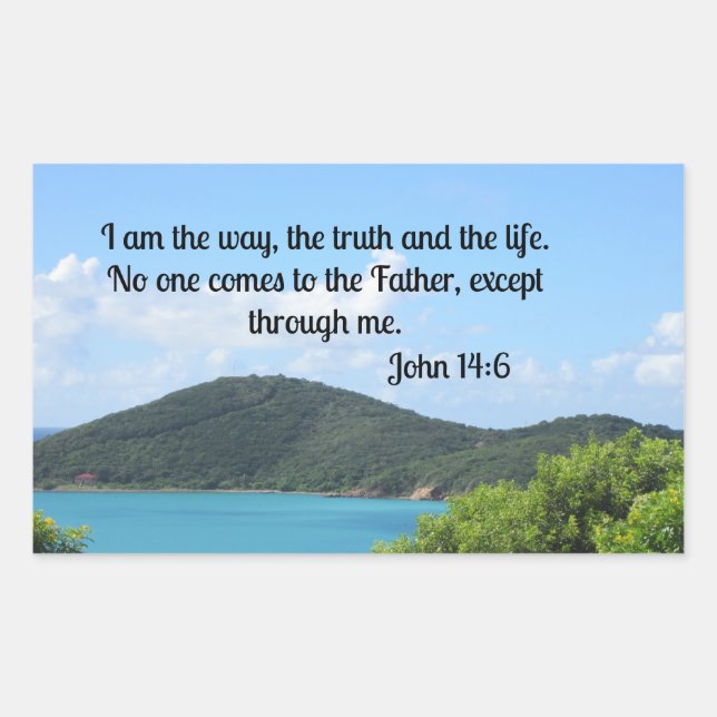 Adesivo Retangular John 14:6 Eu sou o caminho (Frente)