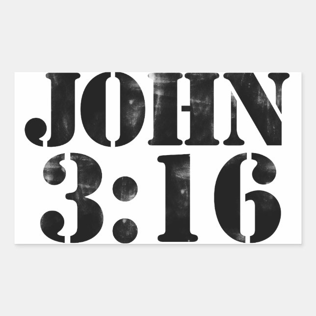 Adesivo Retangular John 3:16 (Frente)