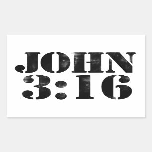 Adesivo Retangular John 3:16