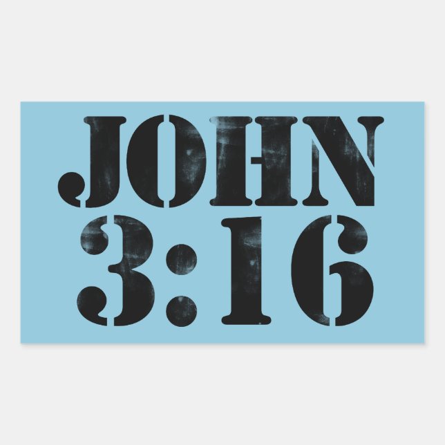 Adesivo Retangular John 3:16 (Frente)