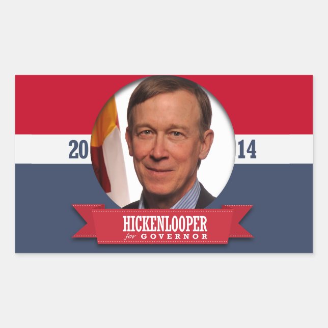 ADESIVO RETANGULAR JOHN HICKENLOOPER CAMPANHA (Frente)