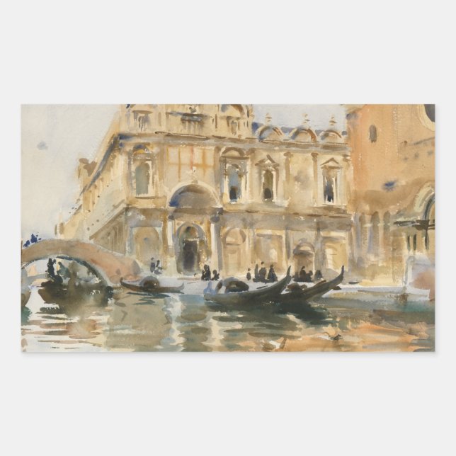 Adesivo Retangular John Singer Sargent - Rio dei Mendicanti, Veneza (Frente)