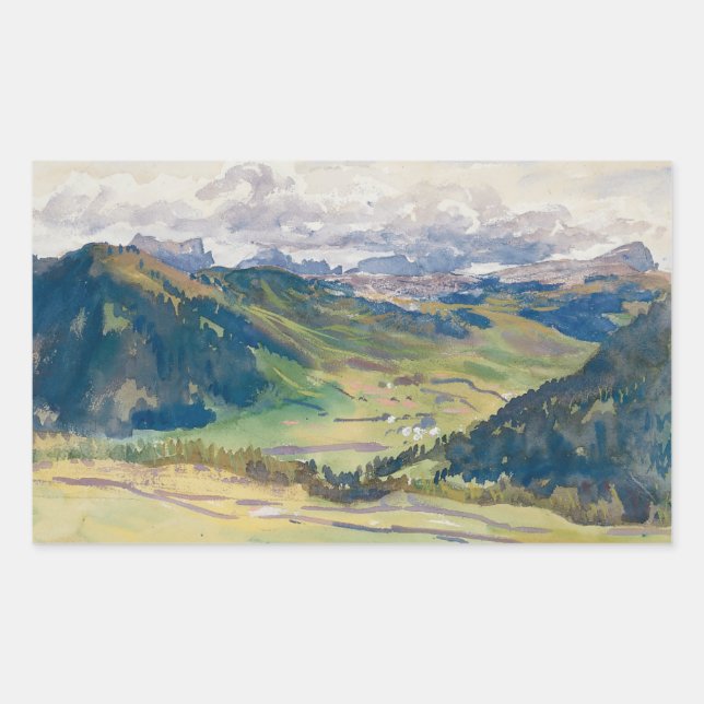 Adesivo Retangular John Singer Sargent - Vale Aberto, Dolomites (Frente)
