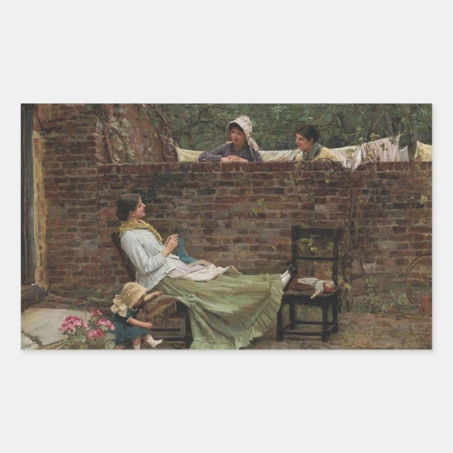 Adesivo Retangular John William Waterhouse - Bons Vizinhos (Frente)