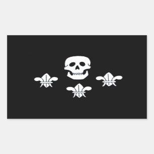 ADESIVO RETANGULAR JOLLY ROGER SKULL E TRÊS MENTIRAS FLAG