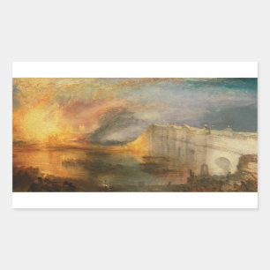 Adesivo Retangular Joseph Mallord William Turner - The Burning of the