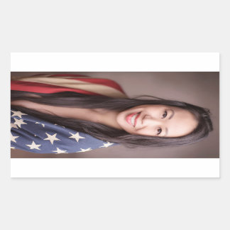 Adesivo Retangular Juliet Uncensred American Flag Sticker