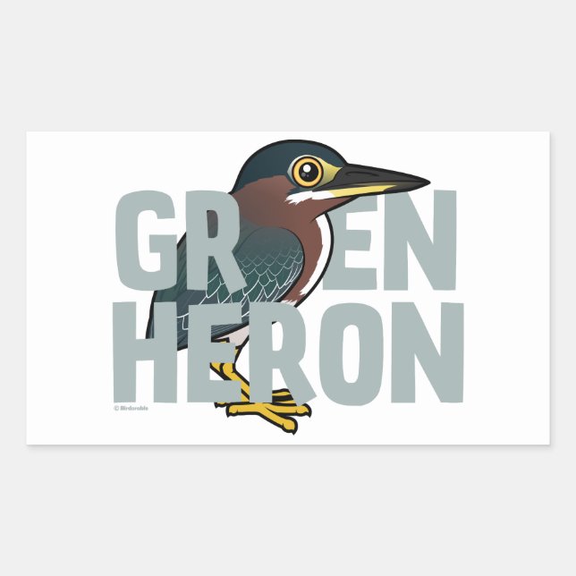 Adesivo Retangular Jumbo Green Heron (Frente)