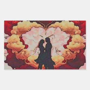 Adesivo Retangular juntos para sempre