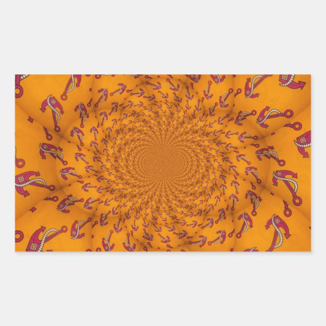 Adesivo Retangular Kaleidoscope Anchor Impressão de Arte (Frente)