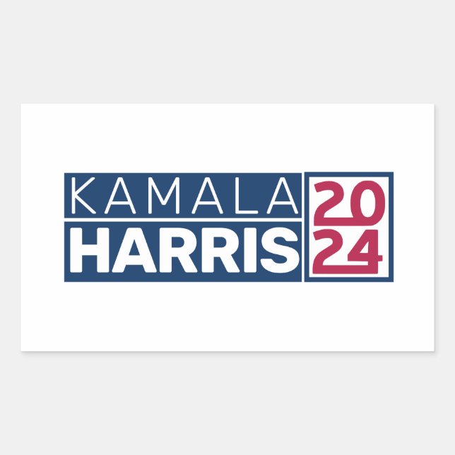Adesivo Retangular Kamala Harris 2024 Presidente Americano Flag Vinta (Frente)