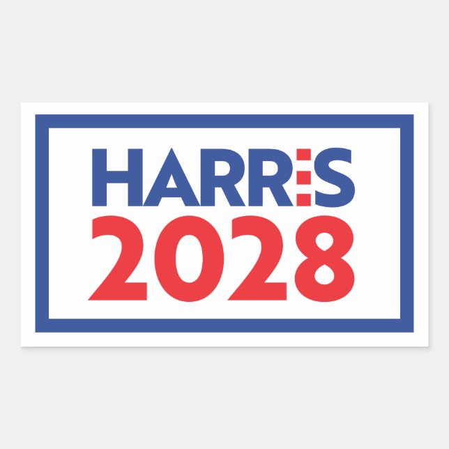 Adesivo Retangular Kamala Harris 2028 (Frente)