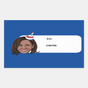Adesivo Retangular KAMALA HARRIS Birthday