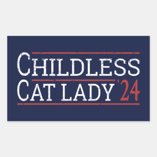 Adesivo Retangular Kamala Harris - Mulher Gato Infantil 2024 I