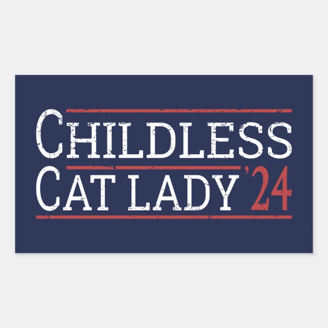 Adesivo Retangular Kamala Harris - Mulher Gato Infantil 2024 I (Frente)