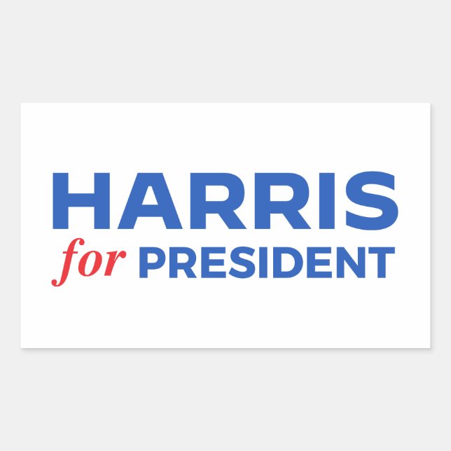 Adesivo Retangular Kamala Harris para Presidente (Frente)